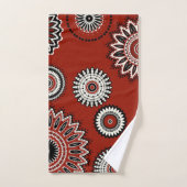 Bold Red Black White Floral Bad Handdoek (Handdoek)