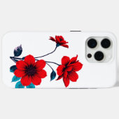 Bold Red Blossom Flo Case-Mate iPhone Case (Achterkant (horizontaal))