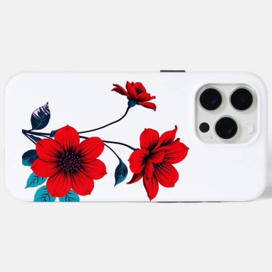 Bold Red Blossom Flo Case-Mate iPhone Case (Achterkant (horizontaal))
