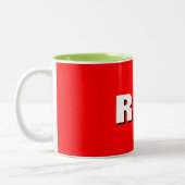 Bold Red Coffee Mug - Classic Ceramic Cup Tweekleurige Koffiemok (Links)