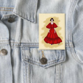 Bold Red Design with Contrasting Shoe Detail Button (Insitu)
