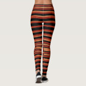 Bold Red en Black Striped Patroon Leggings (Achterkant)