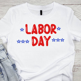 Bold Red en Blue Labor Day T-shirt