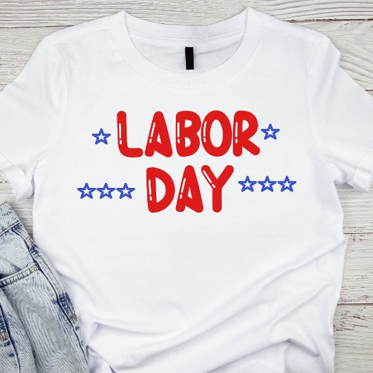 Bold Red en Blue Labor Day T-shirt