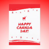 Bold Red en White Deer-Themd Canada Day Briefkaart