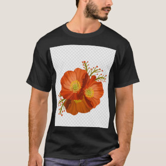Bold Red Floral Art T-shirt – levendig handgemaakt