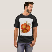 Bold Red Floral Art T-shirt – levendig handgemaakt (Voorkant volledig)