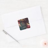 Bold Red Floral Gold Luxury Soy Candle Label (Envelop)