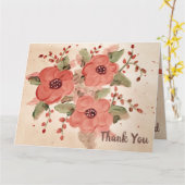 Bold Red Floral - Hartelijk dank Kaart (Gele Bloem)