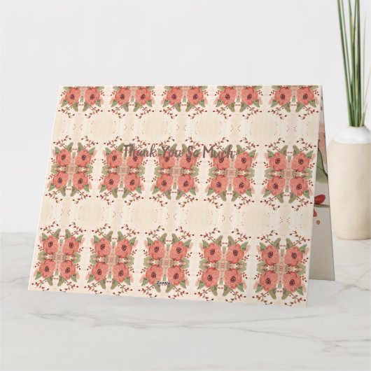 Bold Red Floral - Hartelijk dank Kaart (Achterkant)