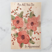 Bold Red Floral - Hartelijk dank Kaart (Binnen)