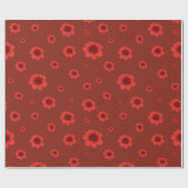 Bold Red Floral Retro Cadeaupapier (Vlak)