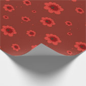 Bold Red Floral Retro Cadeaupapier (Hoek)