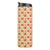 Bold Red Floral Seamless Pattern   Thermosbeker (Geroteerd rechts)