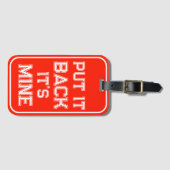 Bold Red Funny Bagagelabel (Voorkant (horizontaal))