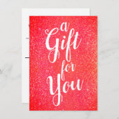 Bold Red Glitter Holiday Cadeaubon (Voorkant / Achterkant)