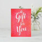 Bold Red Glitter Holiday Cadeaubon (Staand voorkant)
