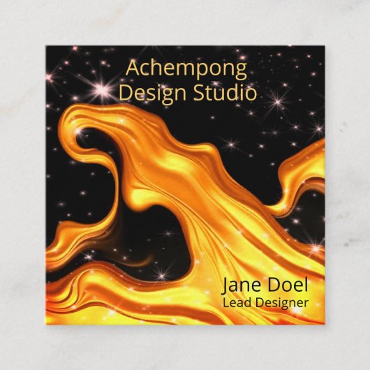 Bold Red Gold Wave Abstrac – Creative Entrepreneur Vierkante Visitekaartje (Voorkant)