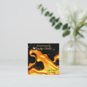 Bold Red Gold Wave Abstrac – Creative Entrepreneur Vierkante Visitekaartje (Staand voorkant)