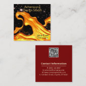 Bold Red Gold Wave Abstrac – Creative Entrepreneur Vierkante Visitekaartje (Voorkant / Achterkant)