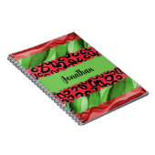 Bold Red & Green Animal Print Personalized Notitieboek (Rechterzijde)