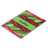 Bold Red & Green Animal Print Personalized Notitieboek (Linkerzijde)