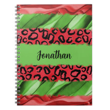 Bold Red & Green Animal Print Personalized