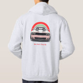 Bold Red & Green Dodge Challenger Illustratie Hoodie (Achterkant)