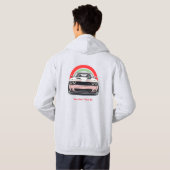 Bold Red & Green Dodge Challenger Illustratie Hoodie (Achterkant volledig)