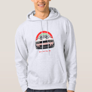 Bold Red & Green Dodge Challenger Illustratie Hoodie