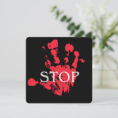 Bold Red Handprint "STOP" Warning Symbol – Activis Kaart (Staand voorkant)