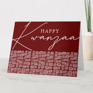 Bold Red Happy Kwanzaa Single Photo Holiday Card Kaart