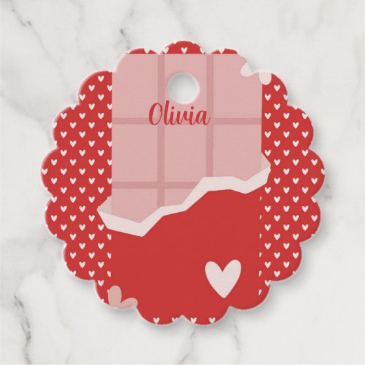 Bold Red Heart Love Design – Perfect voor Custom G Bedankjes Labels (Voorkant)