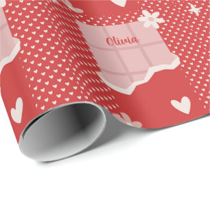 Bold Red Heart Love Design – Perfect voor Custom G Cadeaupapier