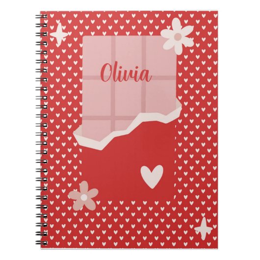 Bold Red Heart Love Design – Perfect voor Custom G Notitieboek (Voorkant)