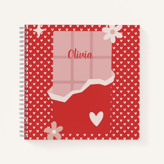Bold Red Heart Love Design – Perfect voor Custom G Notitieboek (Voorkant)