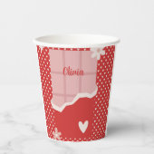 Bold Red Heart Love Design – Perfect voor Custom G Papieren Bekers (Voorkant)