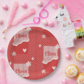 Bold Red Heart Love Design – Perfect voor Custom G Papieren Bordje (Feest)