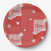 Bold Red Heart Love Design – Perfect voor Custom G Papieren Bordje (Voorkant)