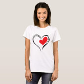 Bold Red Heart – Minimal Romantic Love Design T-shirt (Voorkant volledig)