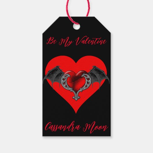 Bold Red Heart Valentijns gepersonaliseerd Cadeaulabel (Voorkant)