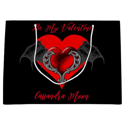 Bold Red Heart Valentijns gepersonaliseerd Groot Cadeauzakje (Voorkant)