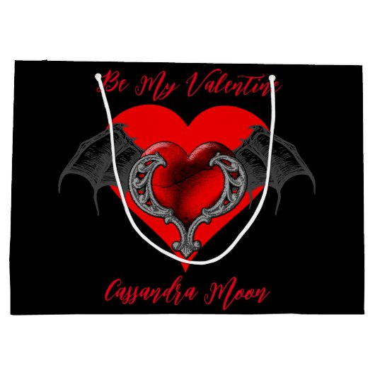 Bold Red Heart Valentijns gepersonaliseerd Groot Cadeauzakje (Achterkant)