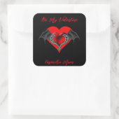 Bold Red Heart Valentijns gepersonaliseerd Vierkante Sticker (Tas)