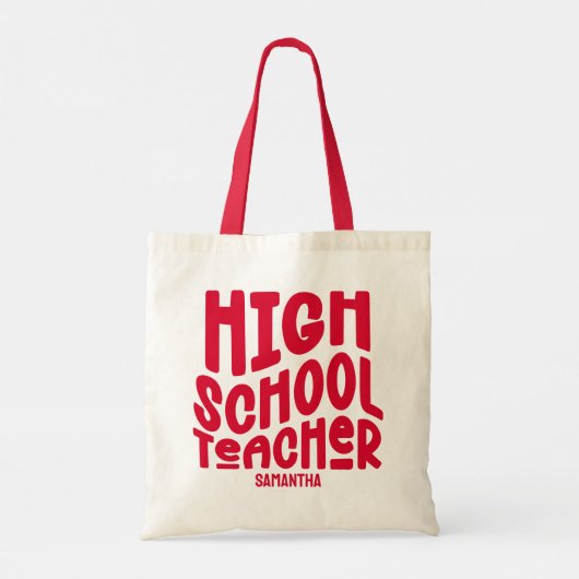 Bold Red High School leraar Tote Bag (Achterkant)
