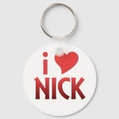 Bold Red I Heart Nick Sleutelhanger (Voorkant)
