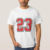 Bold Red Jersey Number 23 T-shirt (Voorkant)