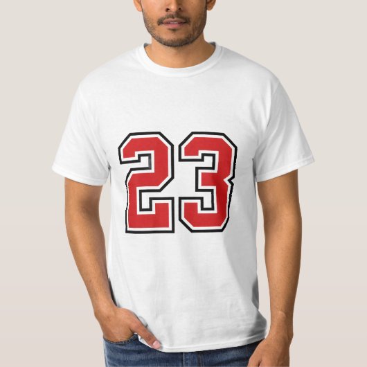 Bold Red Jersey Number 23 T-shirt (Voorkant)