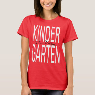 Bold Red Kindergarten Typography Back to School T T-shirt