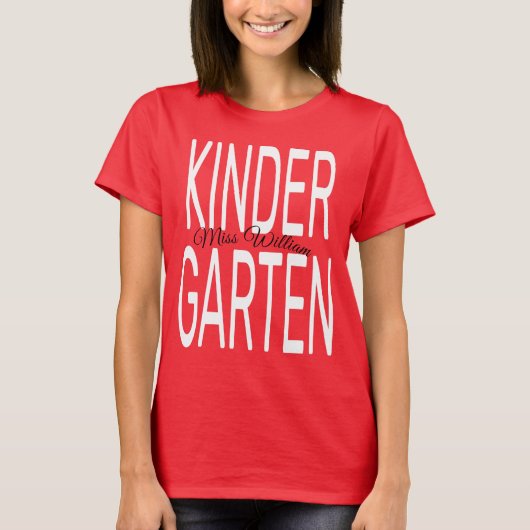 Bold Red Kindergarten Typography Back to School T T-shirt (Voorkant)